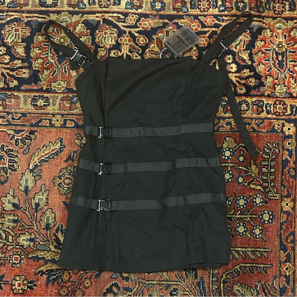 Danielle Guizio black Strappy Dress with Buckle Details